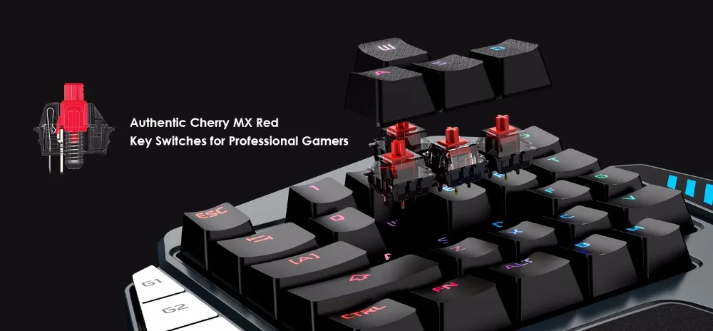 GameSir Z1 Bluetooth Беспроводная игровая клавиатура F телефоны, одна рука Cherry MX Красный переключатель RGB USB Проводная клавиатура/BattleDock для ПК