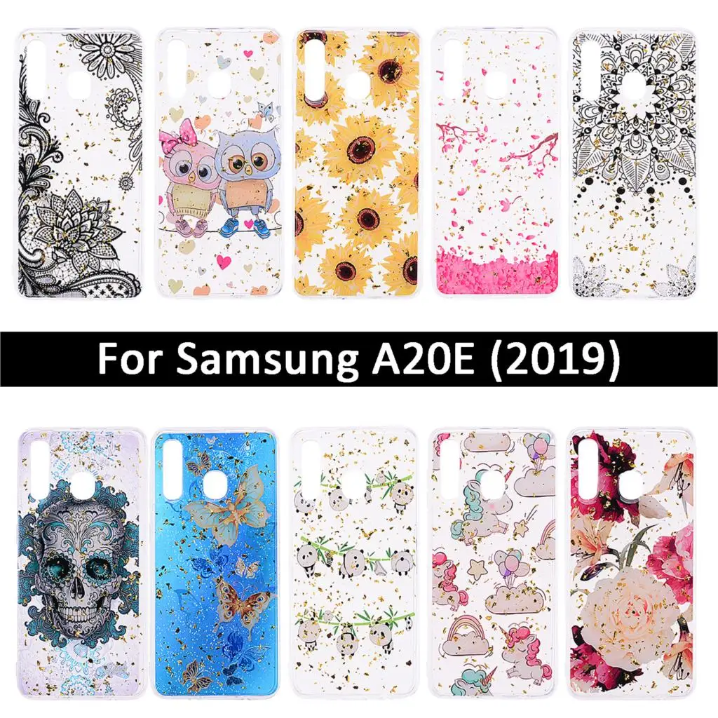 Роскошный чехол из ТПУ и силикона для Samsung Galaxy A20E A20 E 2019 эпоксидный Платиновый
