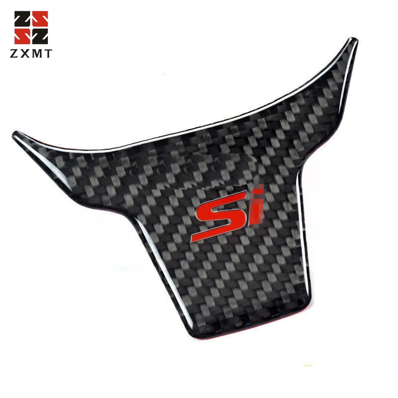

ZXMT Carbon Fiber Inner Steering Wheel Cover Trim Sticker decal Protection For Honda Civic Si Logo 2016 2017 2018