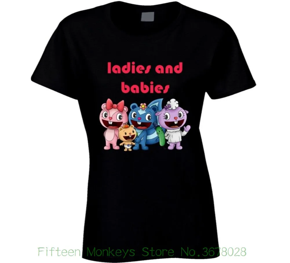 

Women's Tee Happy Tree Friends Ladies And Babies T Shirt girl female lady Novelty Tops tshirt
