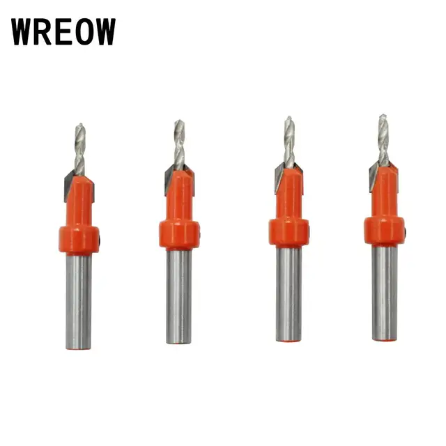 5PCS 8MM Tige Ronde HSS Foret à Fraiser Avec Clé Fraisage à Pour Trou de  Bois Outil de Chanfrein à Bois à Vis Chanfreinage TrousJU 