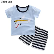 Unini-yun/Лидер продаж, брендовая одежда для мальчиков Детская летняя одежда для мальчиков комплект одежды для мальчиков с героями мультфильмов, t-shit+ штаны хлопковые шорты