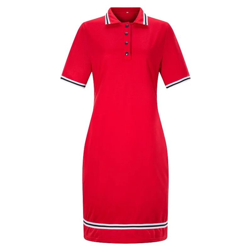 Solid Polo Dresses Casual Bodycon Dress Summer Turn down Collar Short