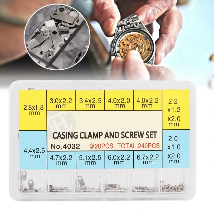

Assorted 10 Sizes Watch Parts Steel Watch Movements Fixing Adapter Securing Screws High Quality Watch tools For Watchmaker d