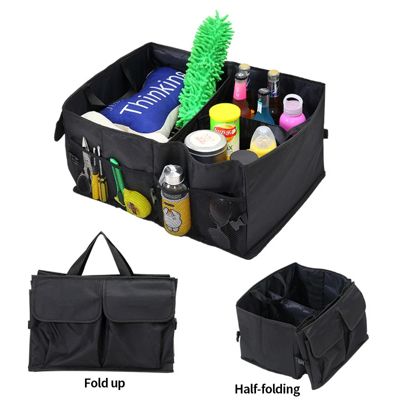 Car Trunk Bag Organizer Folding Oxford Box Storage Pock Travel Food Drink Universal Auto Stowing Tidying Automobile Accessories