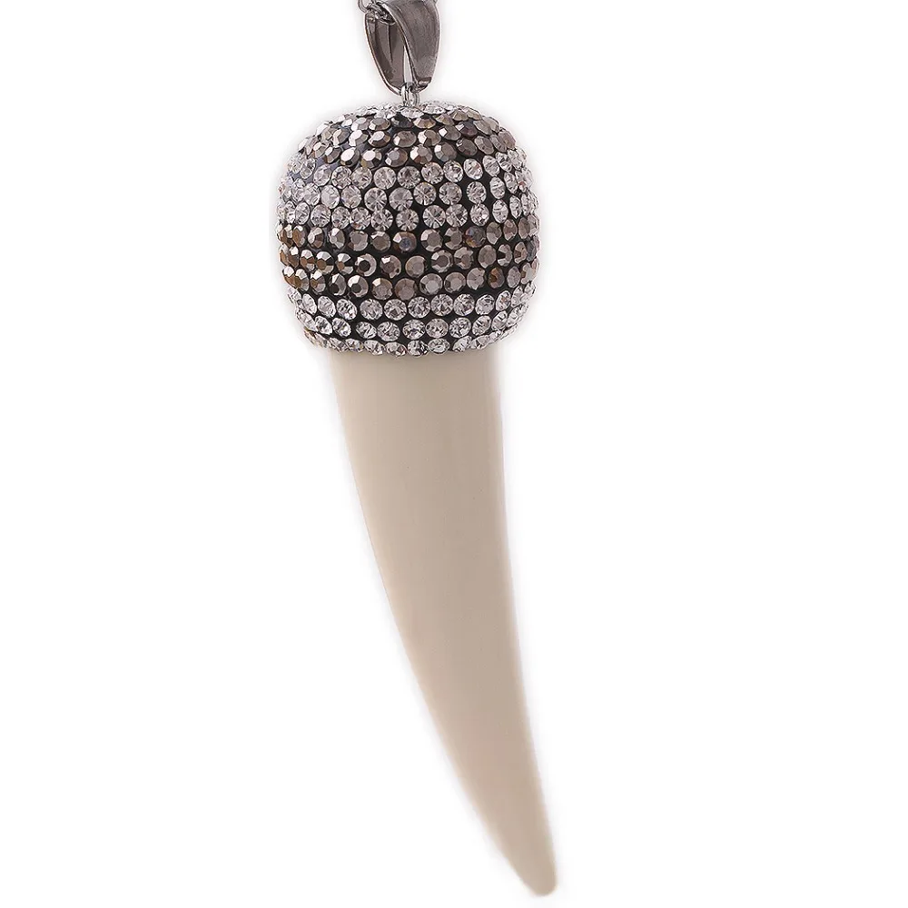 Горячее популярное Lvory ожерелье Стелла ювелирные изделия бык ожерелье с подвеской в форме рога и со стразами кулон с быком рогом из нержавеющей стали цепь