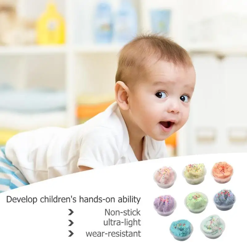 Цветной грязь DIY градиент с украшением в виде кристаллов разноцветные слизи игрушки для детей с антистресс Цветной пены мяч прозрачный пушистая глина для детей