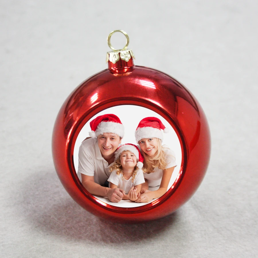 

10PCS random color in stock 8cm Christmas Ornament Gifts decoration ball and Sublimation blank Aluminium with no print
