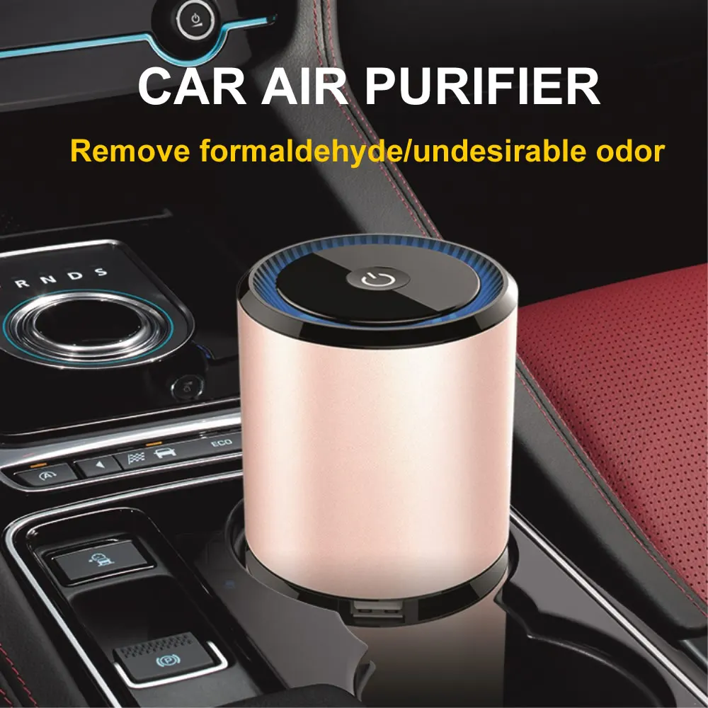 

USB Ultra quiet Mini Portable Car Air Purifier with Dual USB Port Night Light Anion Air Freshener Remove Odor Duct Smoke