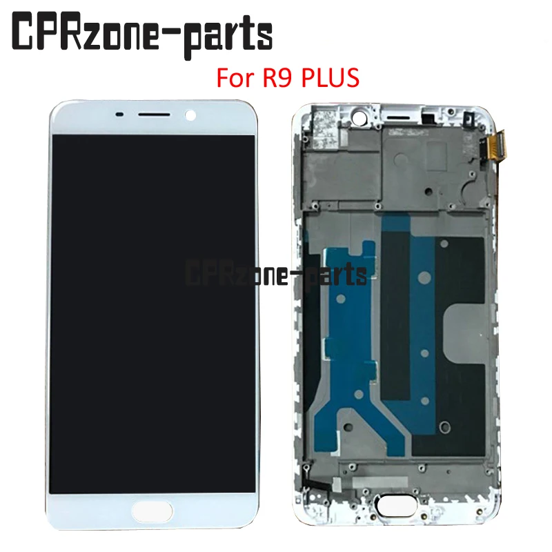 

6.0" LED lcd with Frame For OPPO R9 PLUS LCD Display Screen with white touch screen digitizer assembly Free Shipping