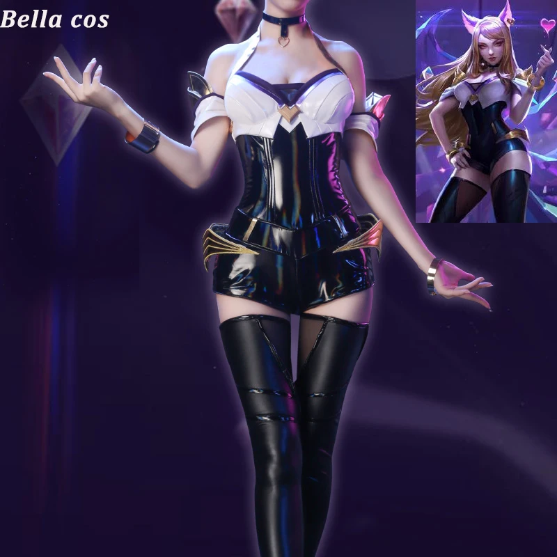 Популярная одежда для игр костюм косплея LOL KDA Ahri сексуальный комбинезон Женский |