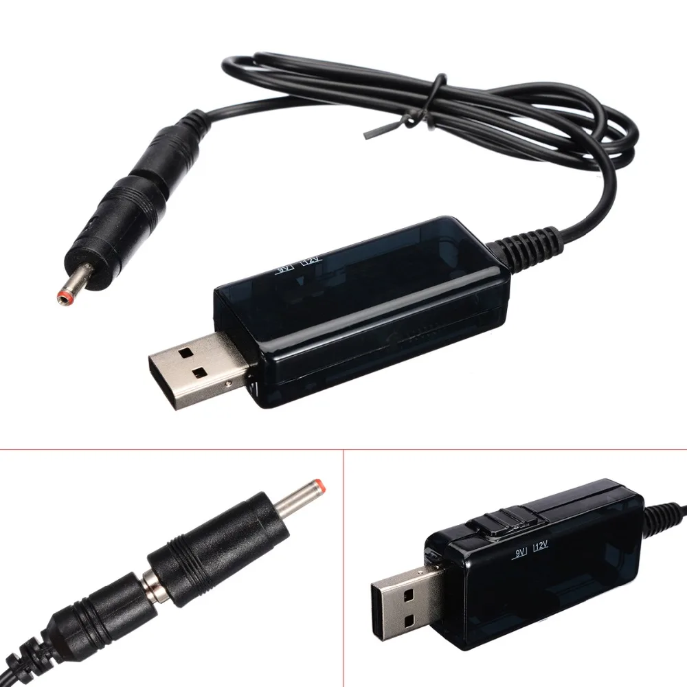 Новый USB Boost кабель 5 В в шаг до 9V 12V напряжение конвертер 1A Step-Up дисплей мм 1,35x3,5 мм разъем