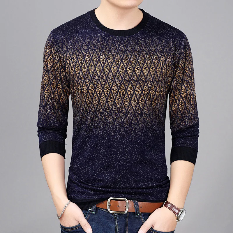 DIMUSI Autumn Winter Mens Sweater Shirt Casual Men O-Neck Wool Pullover Sweater Men's Slim Fit Knitted Pull Sweaters Clothing