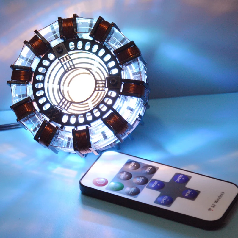 Koop Iron Man Telecontrolled MK1 Reactor LED Tony Stark Hart Licht Tafel Decoratie Cosplay Avengers Collection Armor