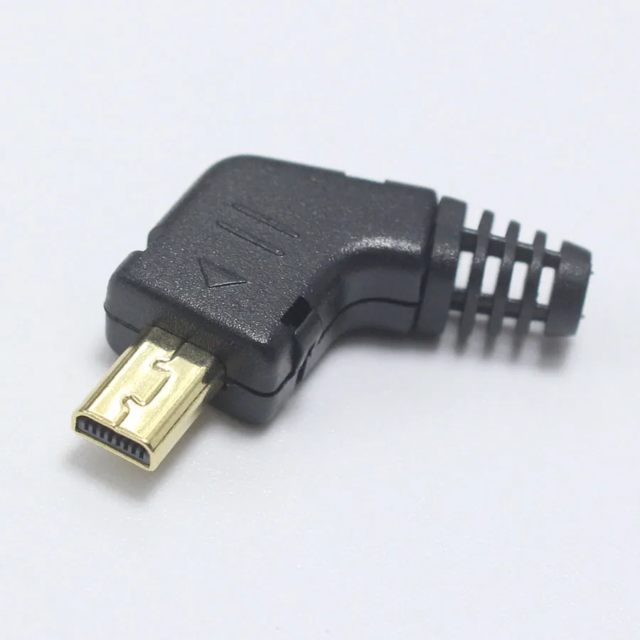 2 комплекта мини USB 8 контактный штекер P позолоченный угловой разъем 4 в 1 DIY черные