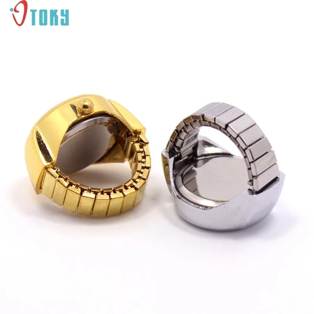 Dropping Dial Quartz Analog Watch Creative Steel Cool Elastic Quartz Finger Ring Dropping Dial Quartz Analog Watch Creative Steel Cool Elastic Quartz Finger Ring