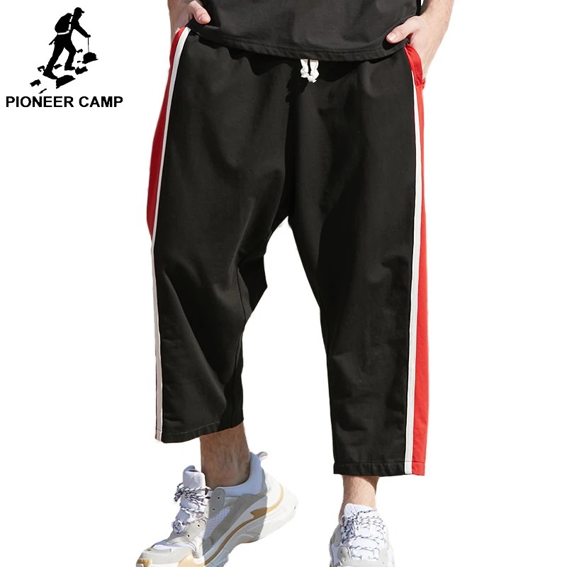 Пионерский лагерь, широкие брюки, тренд, широкие ноги, тонкие, прямые, повседневные, свободные, Обрезанные, мужские брюки размера плюс, мужские брюки AZZ901035