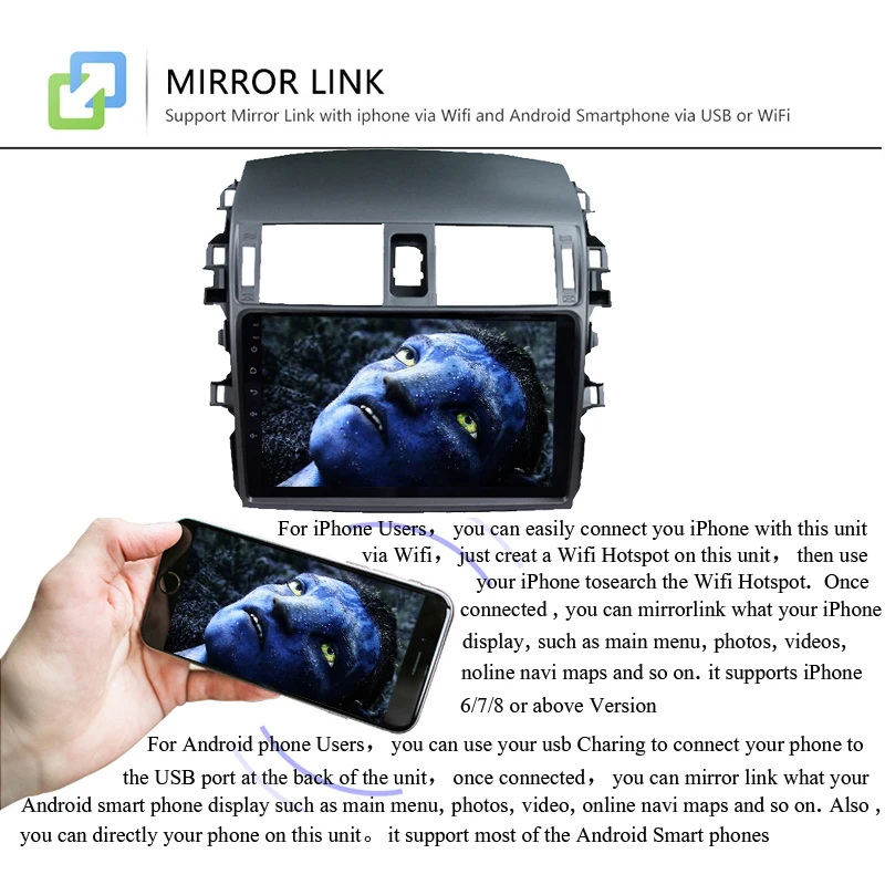 Cheap Android8.1 2din car navigation dvd player for Toyota Corolla e140/150 with multimedia video player and gps for car radio stereo 4