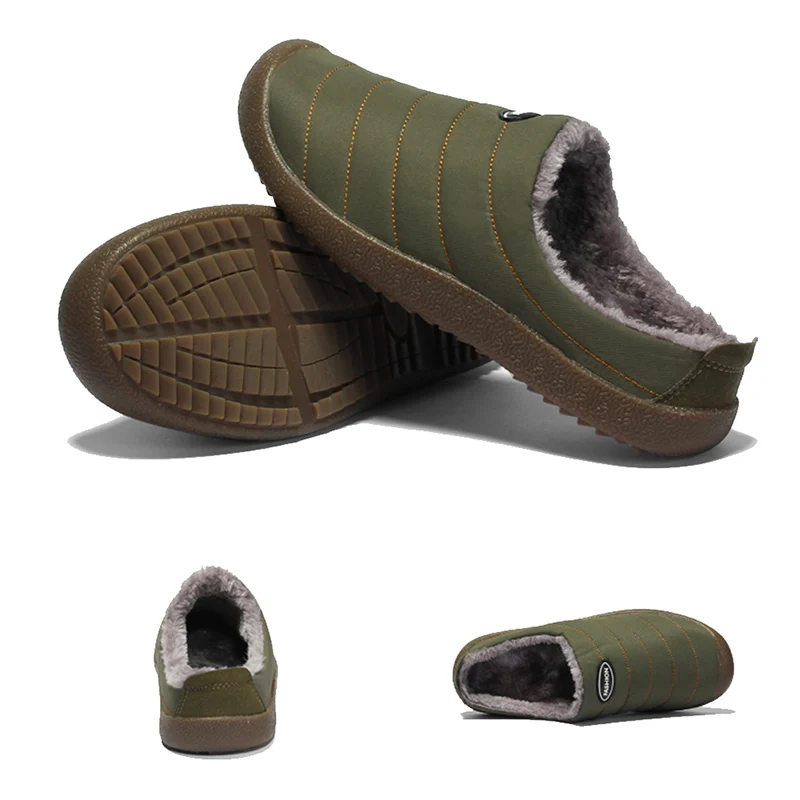 Leyou мужские водонепроницаемые тапочки домашняя обувь теплые тапочки на зиму мужские меховые комнатные плюшевые тапочки мужские