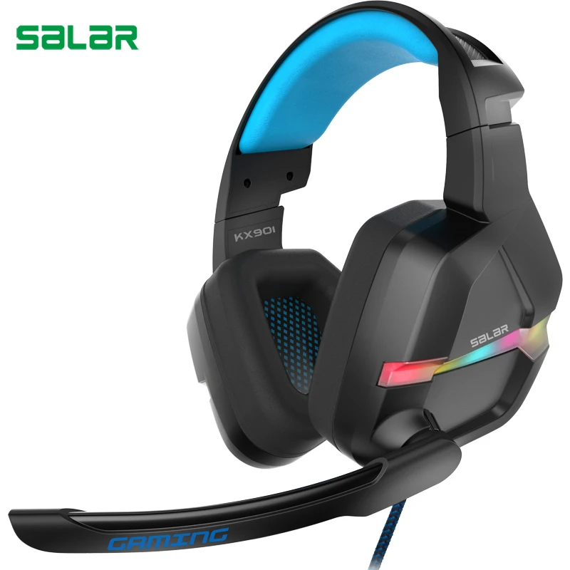 Salar KX901 Earphone Gaming Headset Deep Bass Stereo Game Headphones with microphone LED Light PC Gamer headphone for Computer
