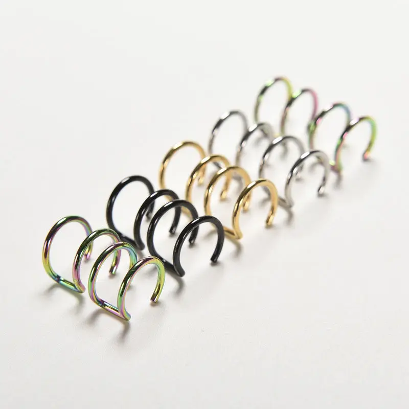 

YITING Non-piercing Ear Cuff Eardrop Men Women Ear Clip Cuff Wrap Earrings 4 Colors 2 Pcs/set New Fashion Clip-on Earrings