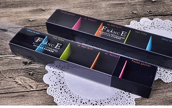 

27.9X5.2X3.3cm PVC black 6pcs macaron box Bakery Box for Biscuits Cookie mooncake biscuit Packaging paper boxes 50piece\lot.