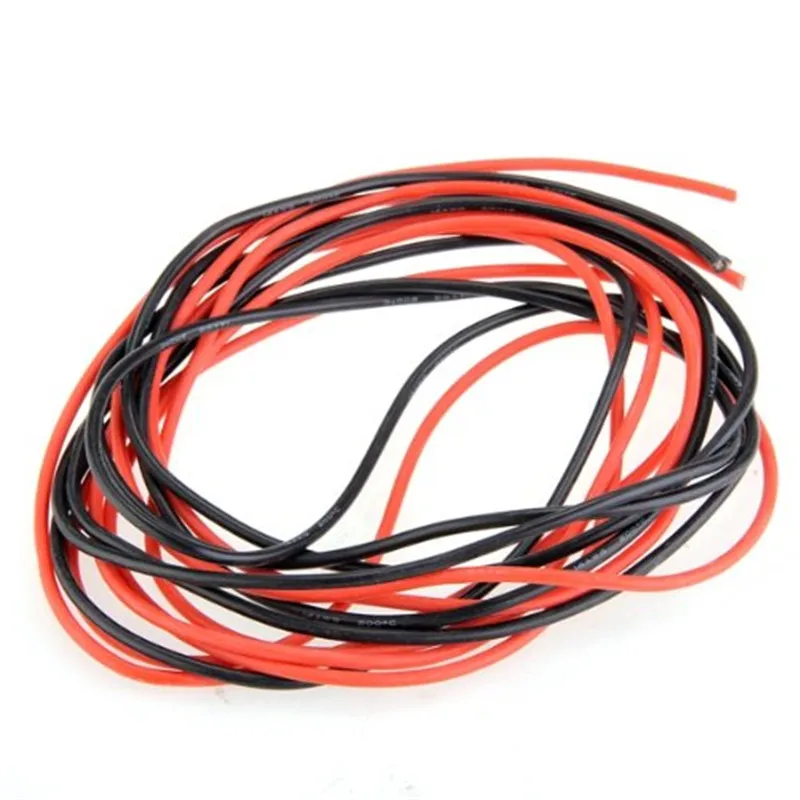 2 Metres 14 Gauge Black Red Silicone Rubber Wire 2M 14AWG Soft Silicone Cord Flexible Cable High Temperature Resistant Line (2)