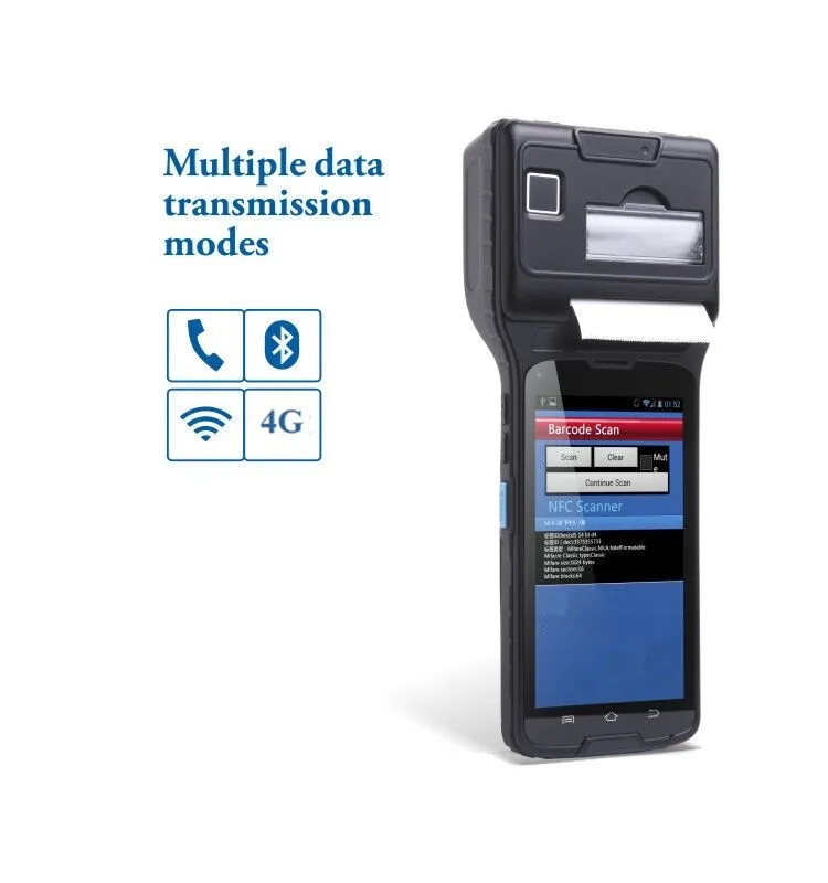 LS550S (2D) 5 بوصة تعمل باللمس شاشة كمبيوتر لوحي يعمل بنظام أندرويد الذكية طابعة Pos الطرفية مع المدمج في 2D قارئ شفرة التّعرّف ، NFC ، واي فاي ، 4 جرام