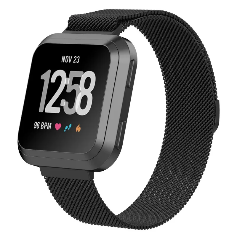 Магнитная застежка Миланская петля ремешок для Fitbit versa, ремешок из нержавеющей стали металлический браслет Сменная сетка браслеты