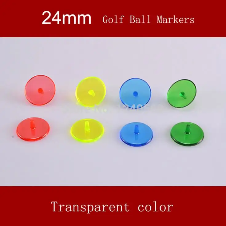 100 шт. 24 мм гольф-маркер прозрачный Пластик Гольф мяч марке, Цвет, аксессуары для гольфа. Отметьте положение мяча для гольфа