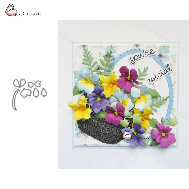 

Pansy Flower Metal Cutting Dies Stencils For DIY Scrapbooking Album Paper Card Decorative Craft Embossing Die Cuts New 2019