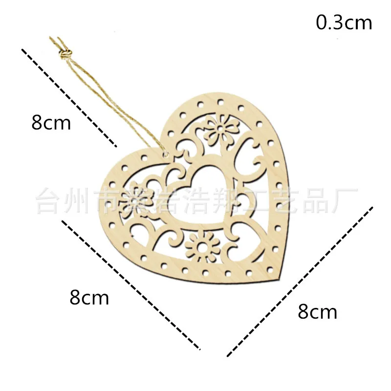 Резьба по дереву в форме сердца украшения аксессуары Свадебное Украшение подвесное дерево ремесла DIY реквизит