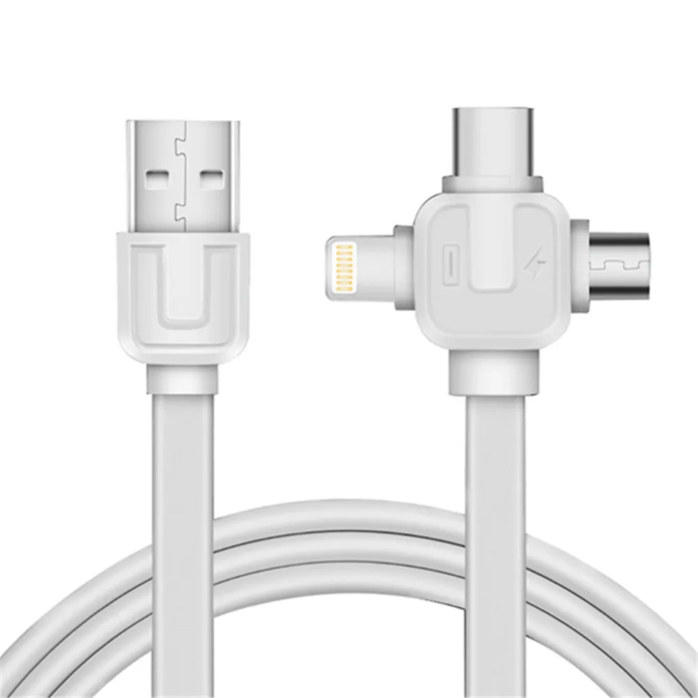 

3 In 1 Lighting Quick Charging Wire Sync Data Cord for IPhone 7 8 6 Plus X Xiaomi TPE Micro USB Type-C Fast Charge Cable 1M Line