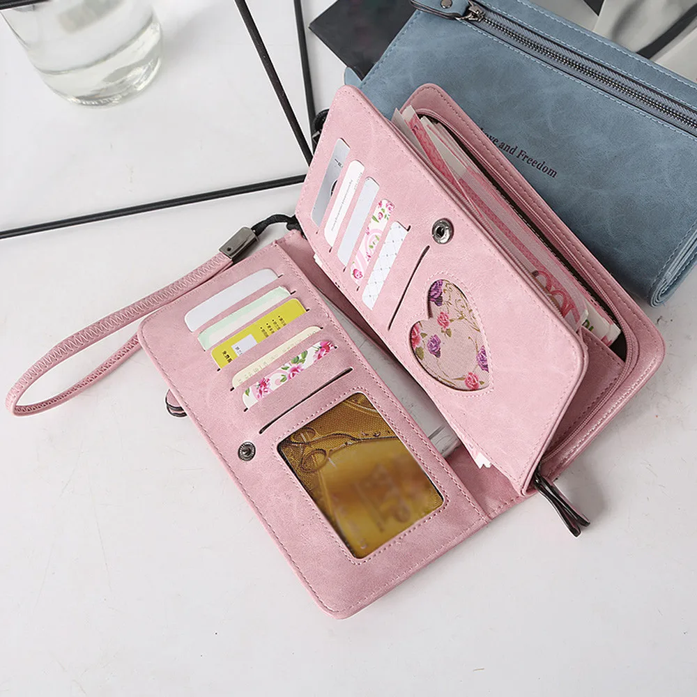 Длинный женский кошелек, простой модный кошелек из искусственной кожи с буквами, кошелек для монет, держатель для карт, сумочка, Одноцветный клатч на молнии, портативные сумки
