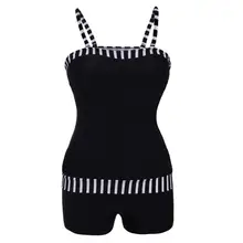 Для женщин в полоску купальник-танкини с шорты для мальчиков пляжные Купальный костюм купальный костюм купальник пуш-ап Для женщин's бикини A7