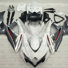 GSX R 750 2008-2010 K8 Обтекатели GSXR750 2008 Пластик Обтекатели GSX R 750 2009 Белый Серый тела Наборы