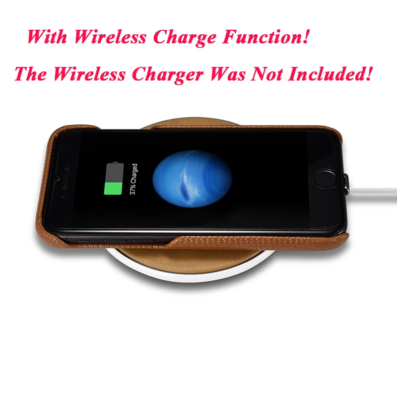 

Luxury Wireless Charge Function Receiver Case For iPhone 7/ 7 Plus Fashion Cross Genuine Leather Back Cover Cases For iPhone 7