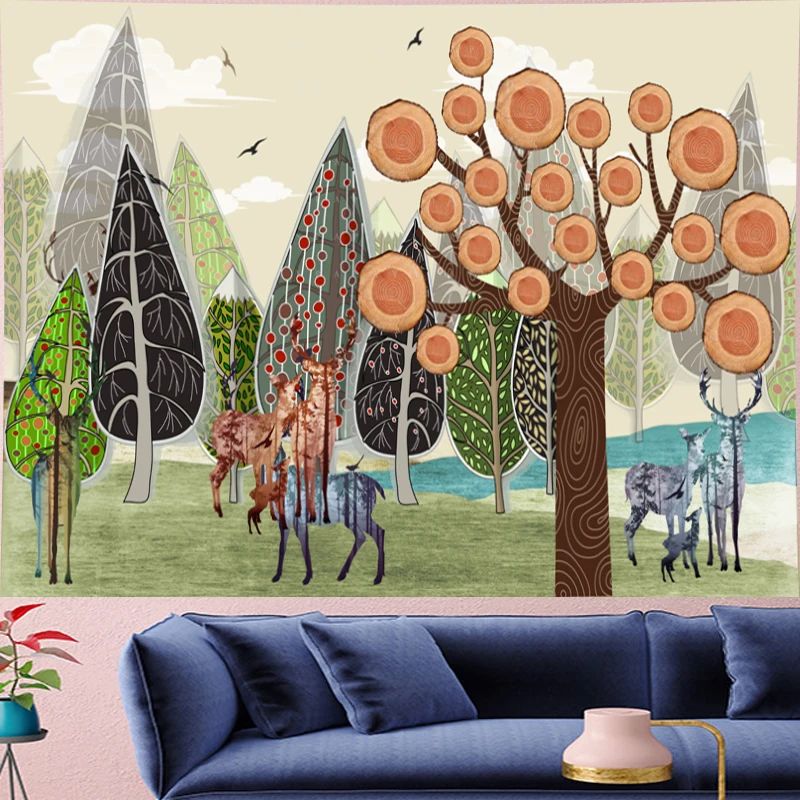 

Creative elk structure style wall cloth personality Hippie Wall Hanging beach tapestry Mandala Wall Art Decor Bohemian GN.PAPAYA