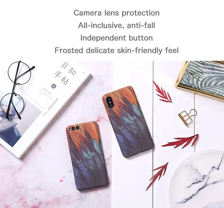 Жесткий чехол с птичьими желто синими перьями для XIAOMI MI9 MI9SE MI8 MI8SE MI8LITE MIX3 MIX2S