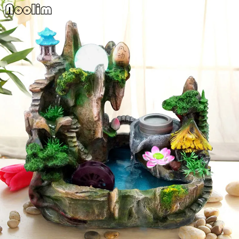 Rockery водный фонтан Lucky водные колеса ремесла бонсай фэн шуй украшения для дома и