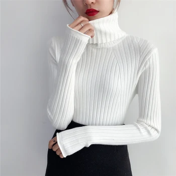 

2019 Thick Warm Women Turtleneck Winter Women Sweaters And Pullovers Knit Long Sleeve Cashmere Sweater Female Jumper Tops