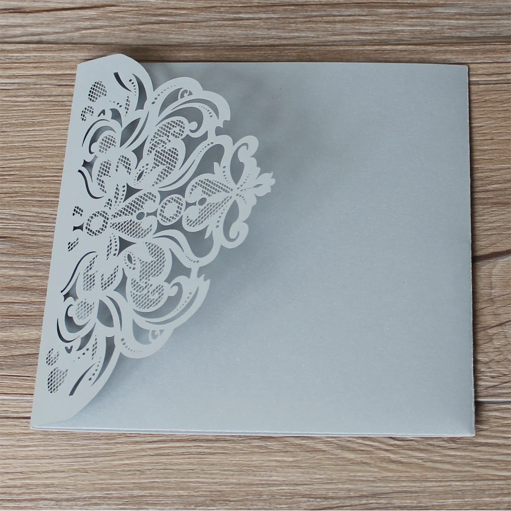 Gray Pocket Invitations