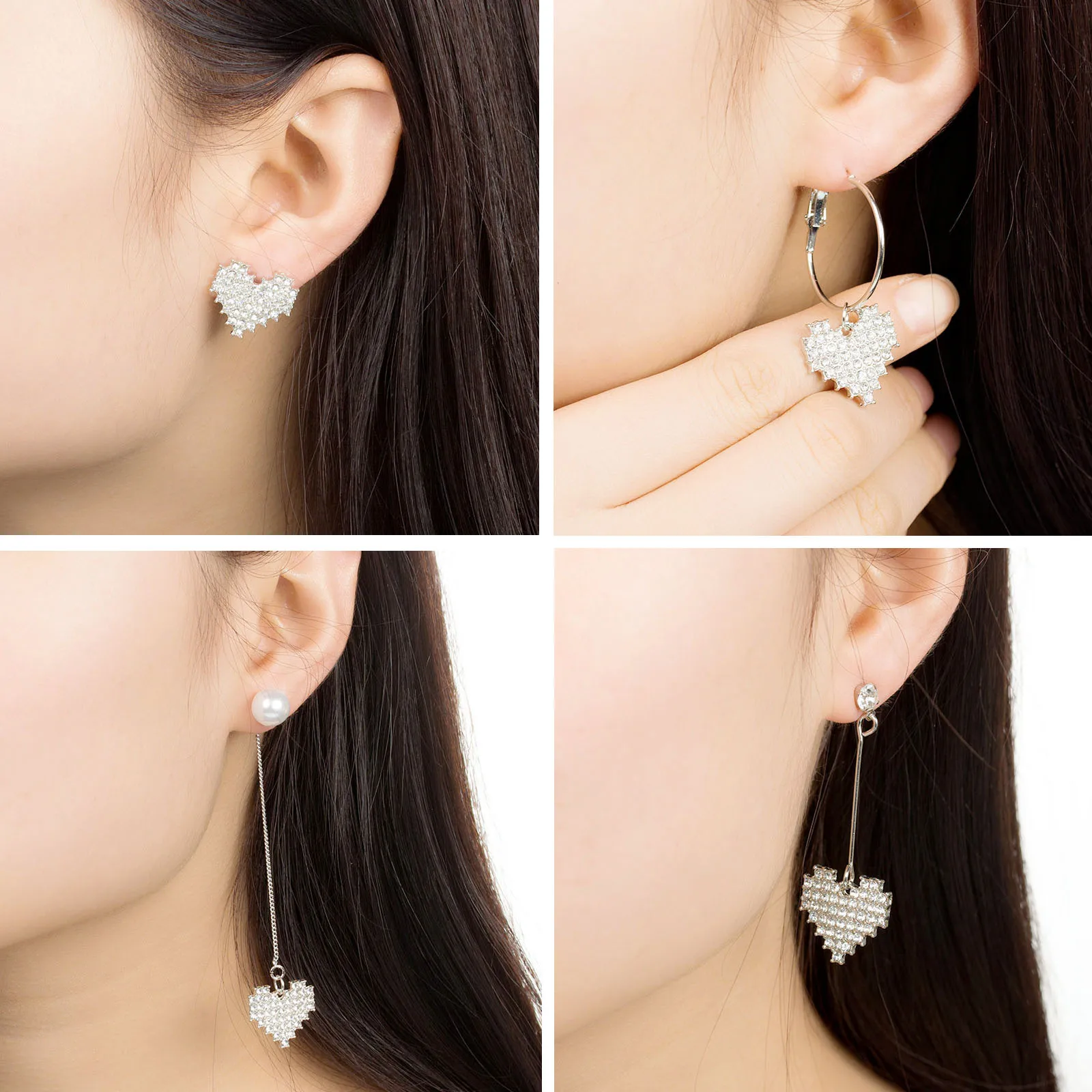 SexeMara заявление большое сердечко серьги для женщин Bijoux Кристалл Висячие 2019 модные