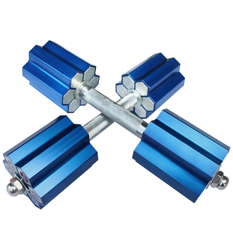 2 X 10KG Kuangmi Fitness Equipment A Set Adjustable Dismountable Cast Iron Dumbbells Electroplate Honeycomb Shape Dumbbell