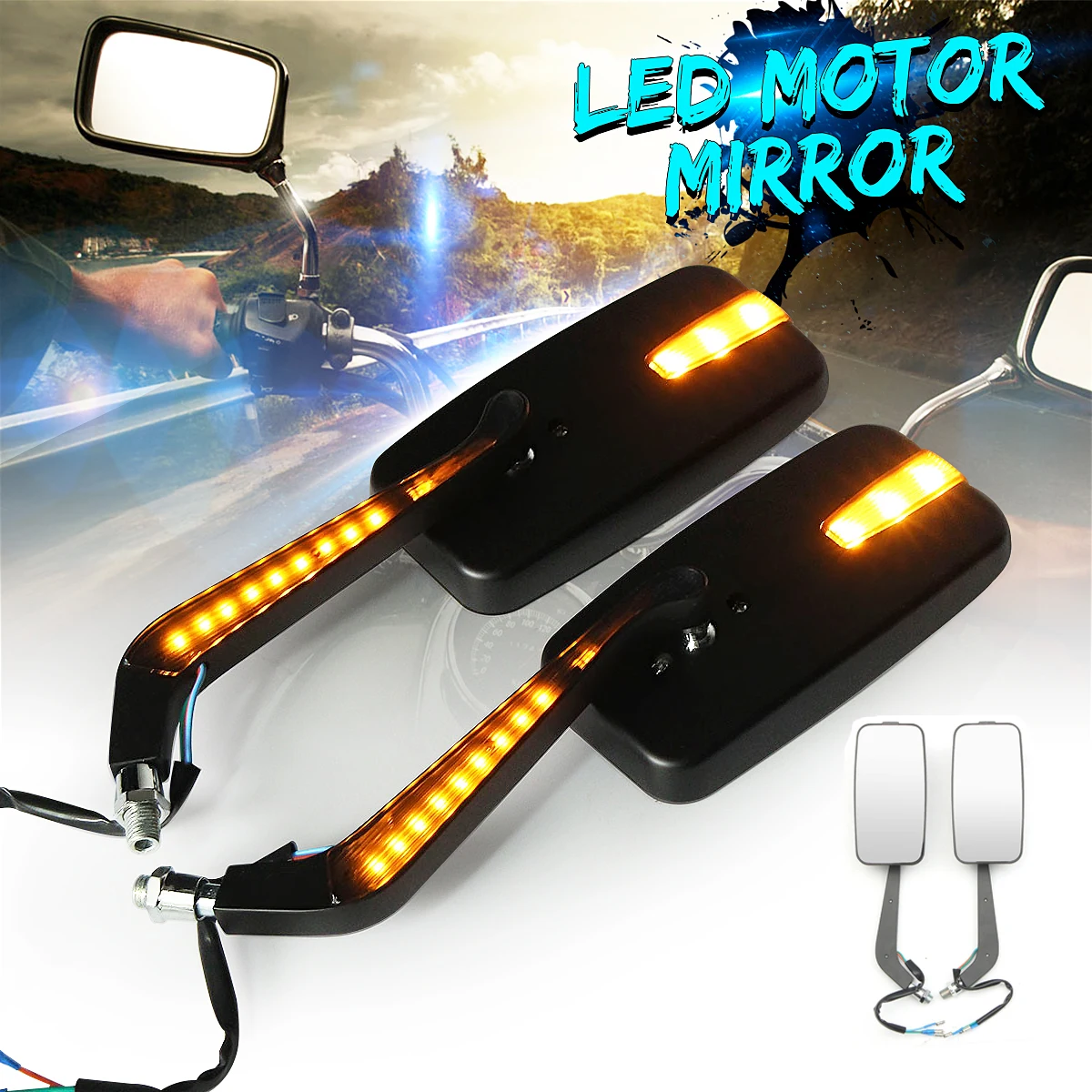

1 Pair 8mm 10mm CNC Aluminum Motorcycle Rearview Mirrors Universal Rear View Side Mirror Side Mirrors