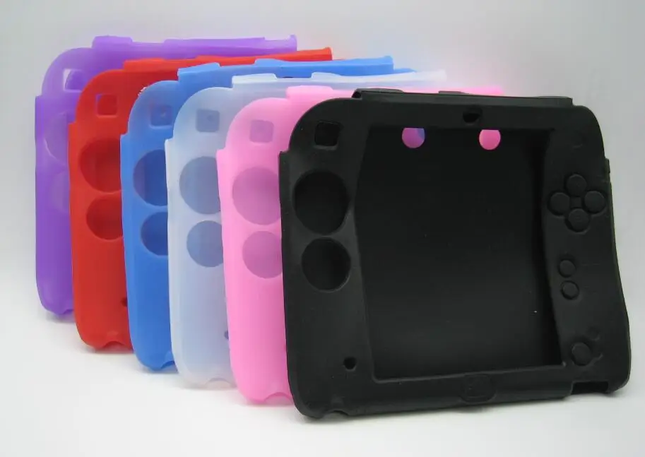 soft red silicone protective cover rubber bumper case for Nintendo 2DS