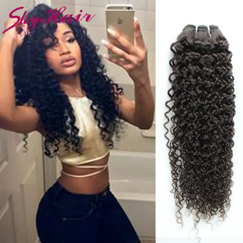 hair 5pcs/lot dark brown brazilian curly weave human hair crochet hair ...