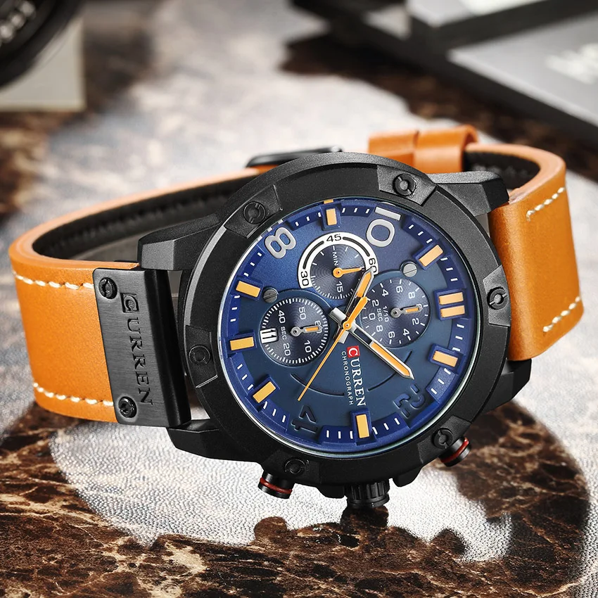

Curren Watches Sport Men Watch Military Male Leather Waterproof Chronograph Men Watches Mens Watches Top Famous Brand Luxury