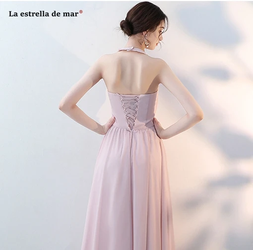 La estrellcheap vestido madrinha 2019 шифон линия 4 стиль серый Румяна Розовый платье подружки невесты длинные плюс размеры Свадебная вечеринка