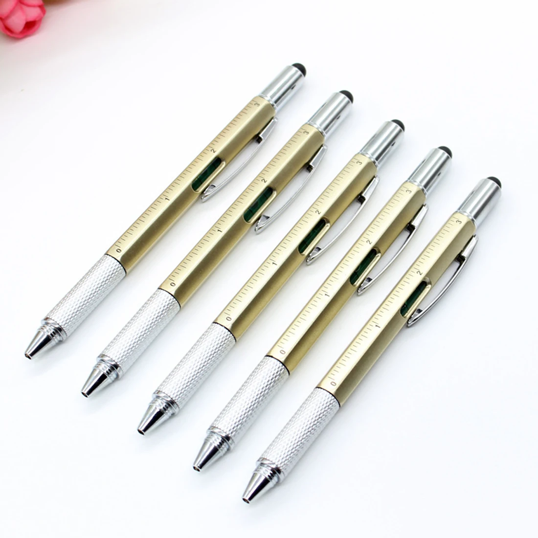 

Ballpoint Pen With A Top And Scale Stylus New Multi Function Screwdriver Ruler Spirit Level Tool For Touch Screen Tool Pen